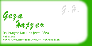 geza hajzer business card
