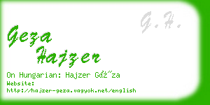 geza hajzer business card